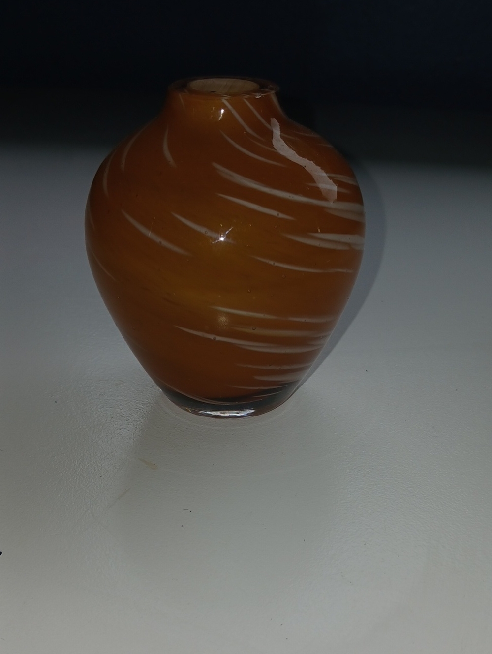 Amber Swirl Blown Glass Bud Vase